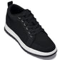 CALTO - X2322 - 2.4 Inches Taller (Black/White & Black Sole) - Lace Up Casual Sneaker - Lightweight