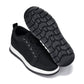 CALTO - X2322 - 2.4 Inches Taller (Black/White & Black Sole) - Lace Up Casual Sneaker - Lightweight