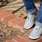 CALTO - X2324 - 2.4 Inches Taller (Pewter Grey/White & Black Sole) - Lace Up Casual Sneaker - Lightweight