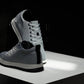 CALTO - X2324 - 2.4 Inches Taller (Pewter Grey/White & Black Sole) - Lace Up Casual Sneaker - Lightweight
