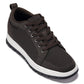CALTO - X2325 - 2.4 Inches Taller (Dark Brown/White & Black Sole) - Lace Up Casual Sneaker - Lightweight