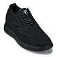 CALTO - X2631 - 2.8 Inches Taller (Black/Black Sole) - Lace Up Casual Walker - Lightweight
