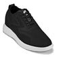 CALTO - X2632 - 2.8 Inches Taller (Black/White Sole) - Lace Up Casual Walker - Lightweight