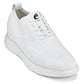 CALTO - X2633 - 2.8 Inches Taller (White) - Lace Up Casual Walker - Lightweight