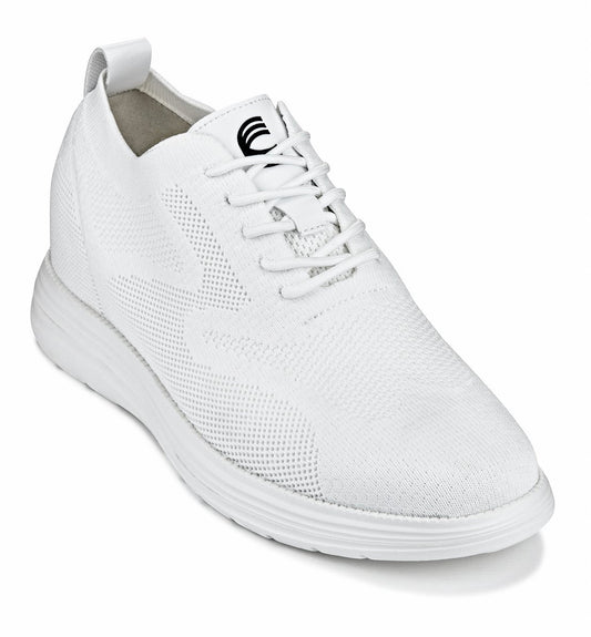 CALTO - X2633 - 2.8 pulgadas más alto (blanco) - Zapatillas casuales con cordones - Ligeras
