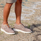 CALTO - X2638 - 2.8 Inches Taller (Khaki/Brown) - Lace Up Casual Walker - Lightweight