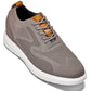 CALTO - X2638 - 2.8 Inches Taller (Khaki/Brown) - Lace Up Casual Walker - Lightweight