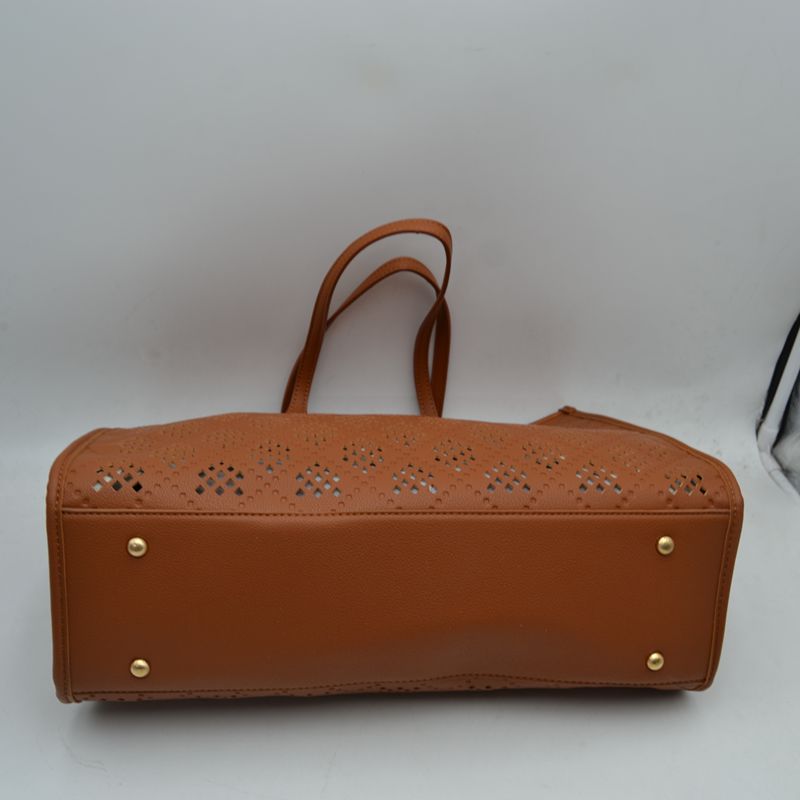 Midnight Perforated Lattice Tote – Elegant Laser-Cut Shoulder Bag