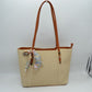 Riviera Textured Shoulder Tote Bag with Silk-Style Scarf Accent