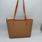 Riviera Textured Shoulder Tote Bag with Silk-Style Scarf Accent