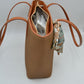 Riviera Textured Shoulder Tote Bag with Silk-Style Scarf Accent