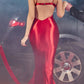 Ladivine Y030 Floor Length Satin Gown Cut Outs with Embellishment