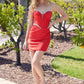 Nox Anabel Y224 Short Strapless Dress with Illusion Deep V Bustline