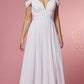 CLEARANCE - Nox Anabel Y277W Cold-Shoulder Long A-Line Chiffon Dress (Size L)