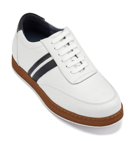 Zapatillas CALTO de cuero blanco - 7,11 cm - Y2821
