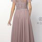 CLEARANCE - Nox Anabel Y525 - Short Sleeve Embroidered Top Formal Dress (Size 3XL)