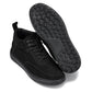 CALTO - Y7113 - 2.8 Inches Taller (Black) - Nubuck Suede Moc-Toe Sneak-Boots