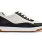 CALTO - Y7884 - 2.6 Inches Taller (Black/White/White & Gum Sole) - Elevated Leather Sneakers