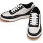 CALTO - Y7884 - 2.6 Inches Taller (Black/White/White & Gum Sole) - Elevated Leather Sneakers