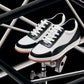 CALTO - Y7884 - 2.6 Inches Taller (Black/White/White & Gum Sole) - Elevated Leather Sneakers