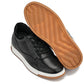CALTO - Y7885 - 2.6 Inches Taller (Black/White & Gum Sole) - Elevated Leather Sneakers