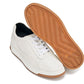 CALTO - Y7886 - 2.6 Inches Taller (Off-White/White & Gum Sole) - Elevated Leather Sneakers