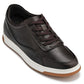 CALTO - Y7887 - 2.6 Inches Taller (Deep Espresso/White & Gum Sole) - Elevated Leather Sneakers