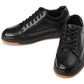 CALTO - Y7931 - 2.6 Inches Taller (Noir/Black & Gum Sole) - Elevated Leather Micro-Perforated Sneakers