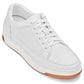 CALTO - Y7932 - 2.6 Inches Taller (White/Off-White & Gum Sole) - Elevated Micro-Perforated Leather Sneakers