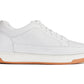 CALTO - Y7932 - 2.6 Inches Taller (White/Off-White & Gum Sole) - Elevated Micro-Perforated Leather Sneakers