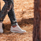 CALTO - Y7932 - 2.6 Inches Taller (White/Off-White & Gum Sole) - Elevated Micro-Perforated Leather Sneakers