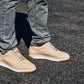 CALTO - Y7934 - 2.6 Inches Taller (Ivory White Suede/White & Gum Sole) - Elevated Leather Sneakers