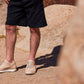 CALTO - Y7934 - 2.6 Inches Taller (Ivory White Suede/White & Gum Sole) - Elevated Leather Sneakers