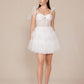 Nox Anabel Y858W Dress Short A-Line Ruffled Tiered Tulle Skirt