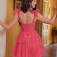 Nox Anabel Y858 Dress Short A-Line Ruffled Tiered Tulle Skirt