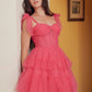 Nox Anabel Y858 Dress Short A-Line Ruffled Tiered Tulle Skirt
