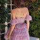 Vestido corto sin tirantes de corte A con puños desmontables Nox Anabel Y860