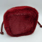 Plush Faux Fur Bucket Handbag with Drawstring and Removable Strap