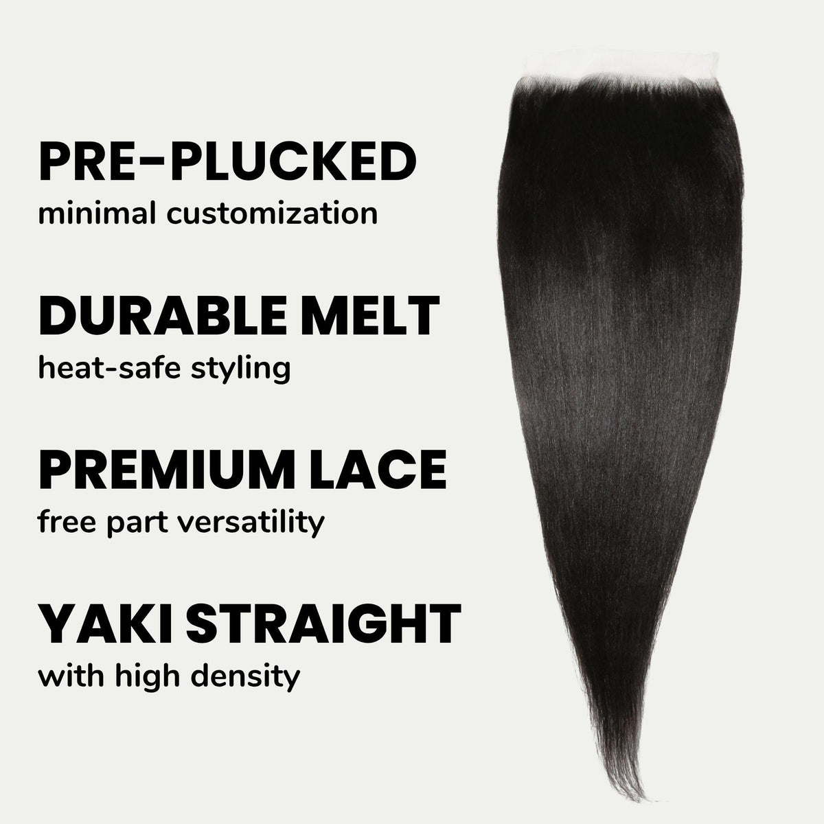 Cierre de cabello humano Yaki Liso 7x7 HD Lace