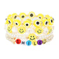 4PCS Freshwater Pearl Evil Eye Beaded Stretch Bracelets