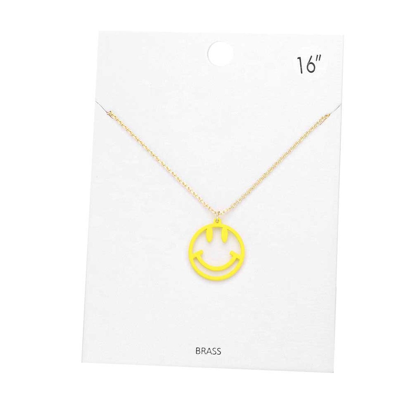 Fashionable Brass Metal Smile Pendant Necklace