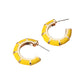 Enamel Bamboo Hoop Earrings