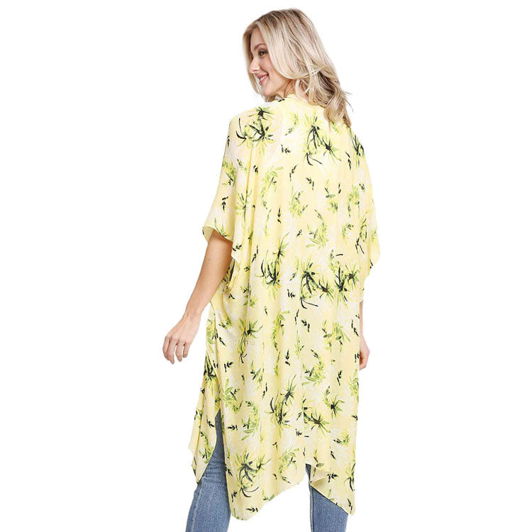 Floral Printed Cover Up Kimono Poncho