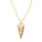 Hammered Metal Arrow Pendant Faceted Beads Long Necklace