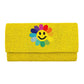 Smile Flower Accented Seed Beaded Clutch Crossbody Bag
