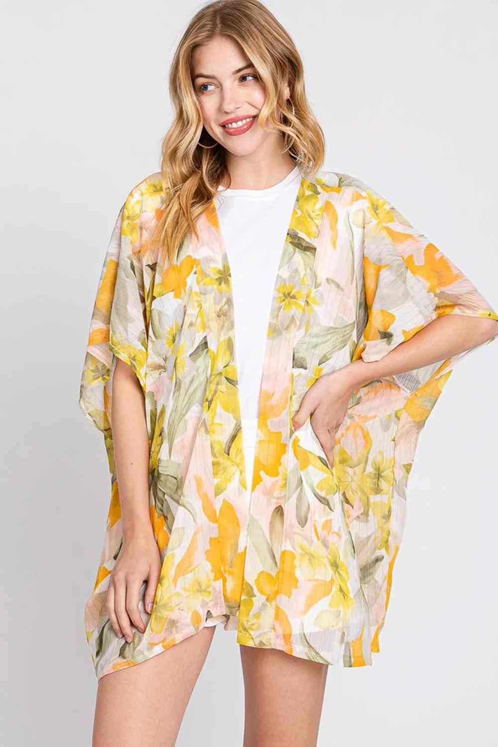 Floral Print Cover Up Cardigan
