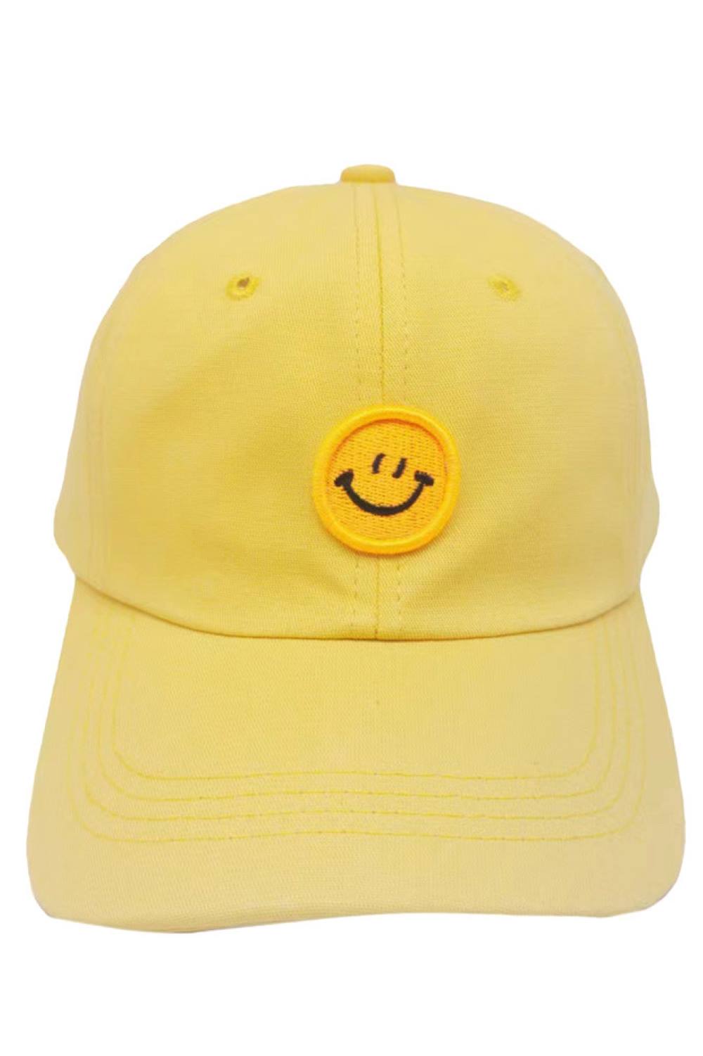 Happy Face Patch Pastel Tone Baseball Cap