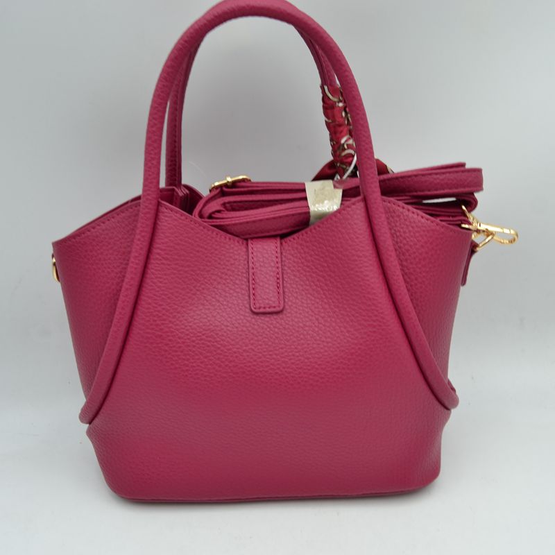 Pebbled Handbag with Scarfed Top Handles and Crossbody Strap