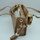 Pebbled Tote Bag with Dual Top Handles and Scarf Accent