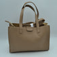 Pebbled Tote Bag with Dual Top Handles and Scarf Accent